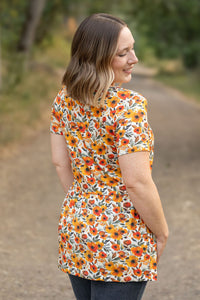 Sarah Ruffle Short Sleeve - Fall Floral