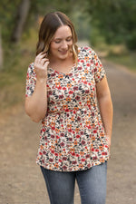 Load image into Gallery viewer, Sarah Ruffle Short Sleeve - Red Floral
