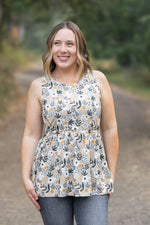 Load image into Gallery viewer, Renee Ruffle Tank - Boho Olive Floral
