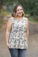 Load image into Gallery viewer, Renee Ruffle Tank - Boho Olive Floral
