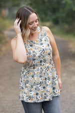 Load image into Gallery viewer, Renee Ruffle Tank - Boho Olive Floral
