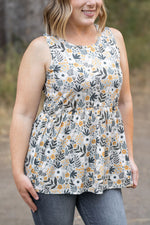 Load image into Gallery viewer, Renee Ruffle Tank - Boho Olive Floral
