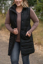 Load image into Gallery viewer, Harlow Long Vest (Olive &amp; Black)
