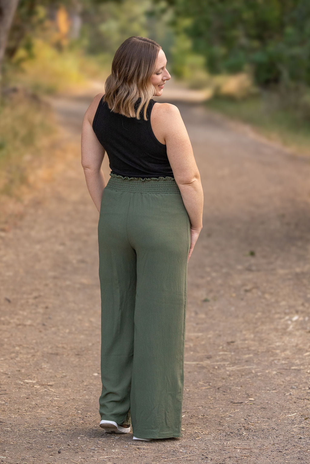 **Presley Palazzo Pants - Olive | Women's Wide-Leg Pants