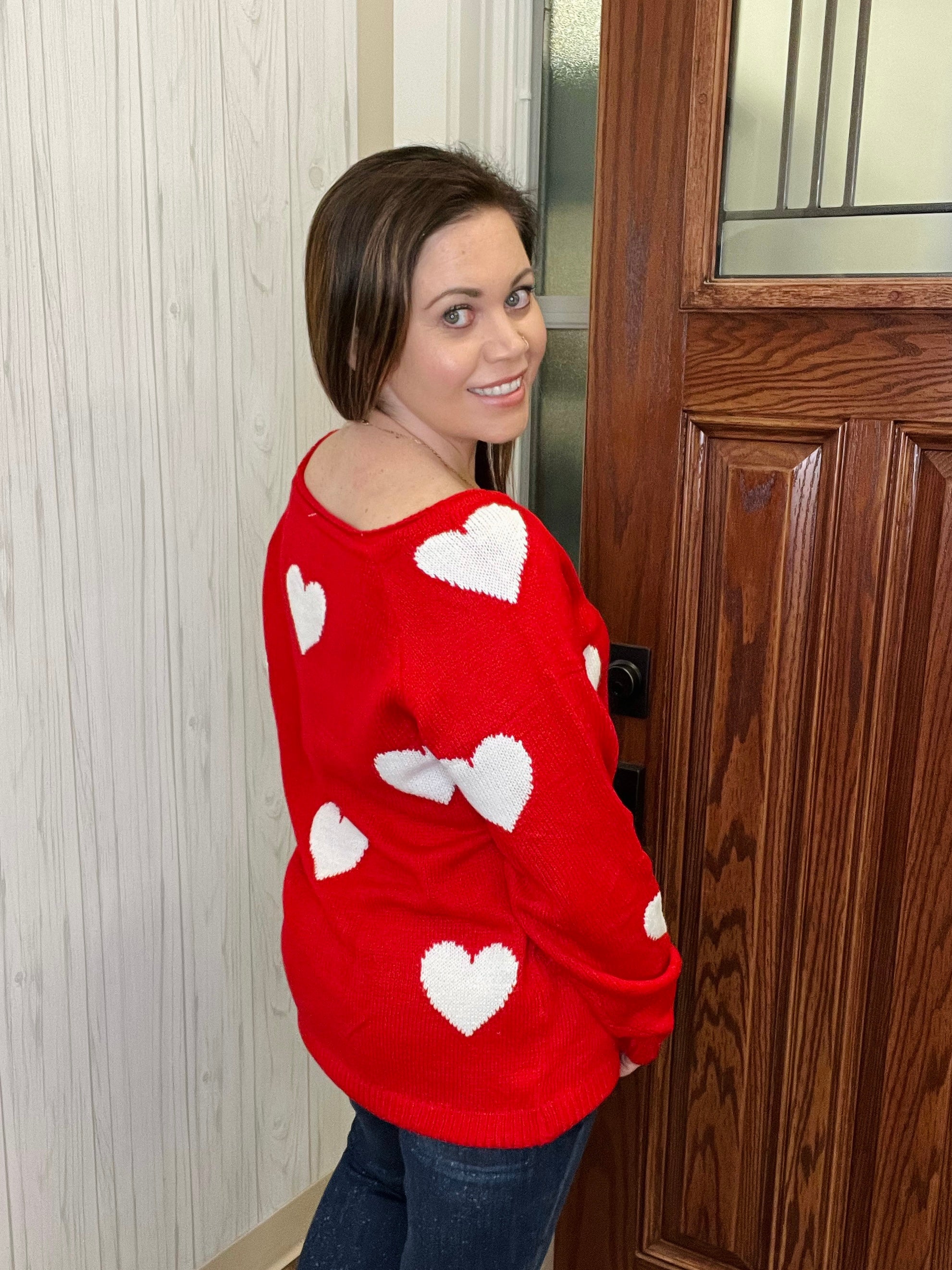 For the Love Sweater in Red FINAL SALE