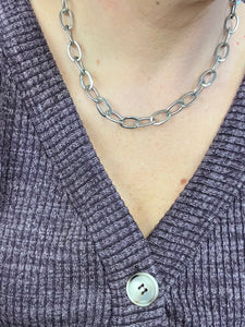 Silver Circle Chain Necklace