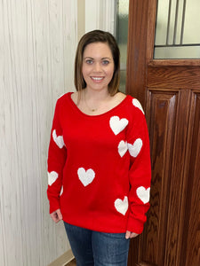 For the Love Sweater in Red FINAL SALE