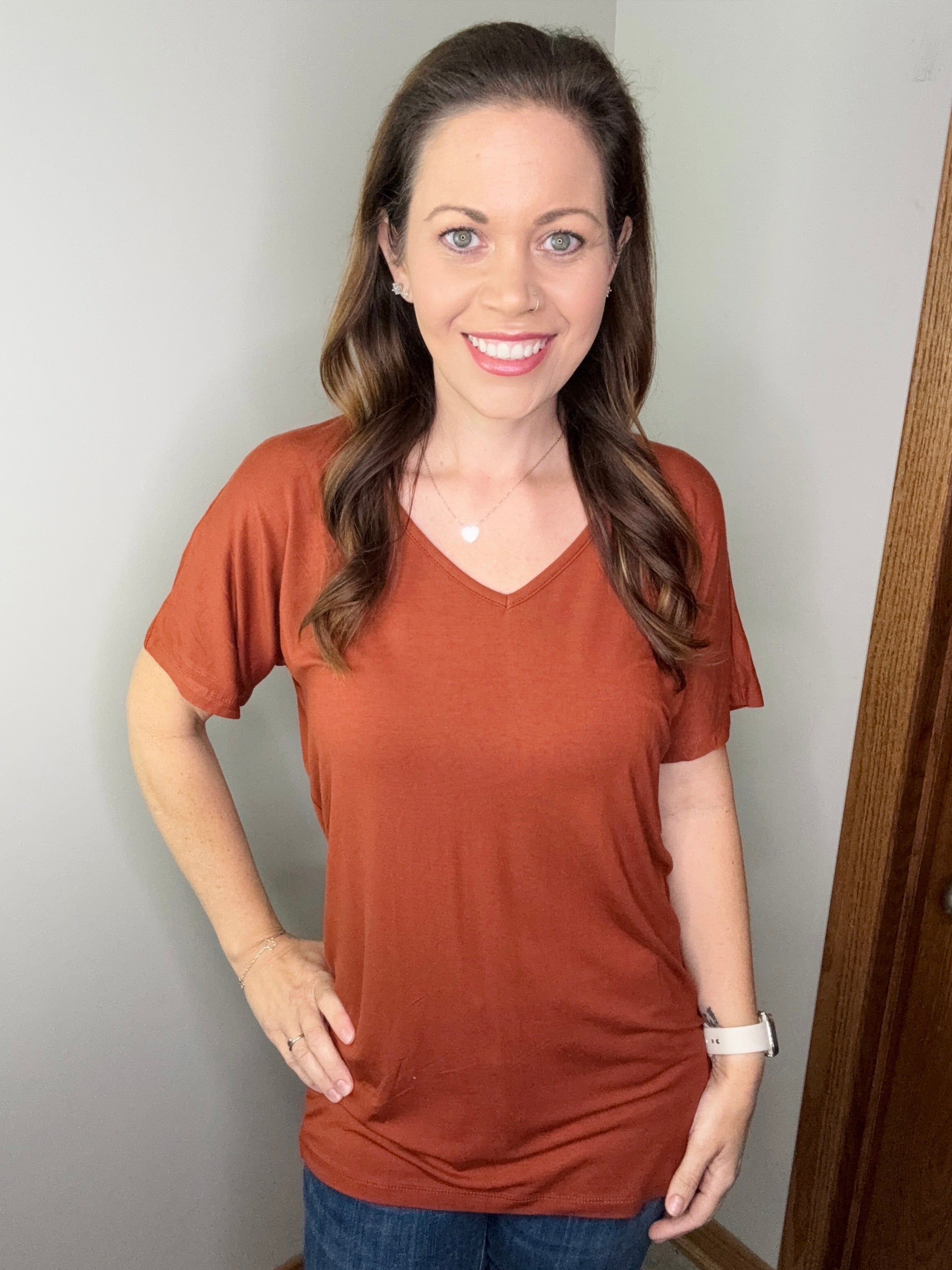 ***Chloe Cozy Tee - Rust