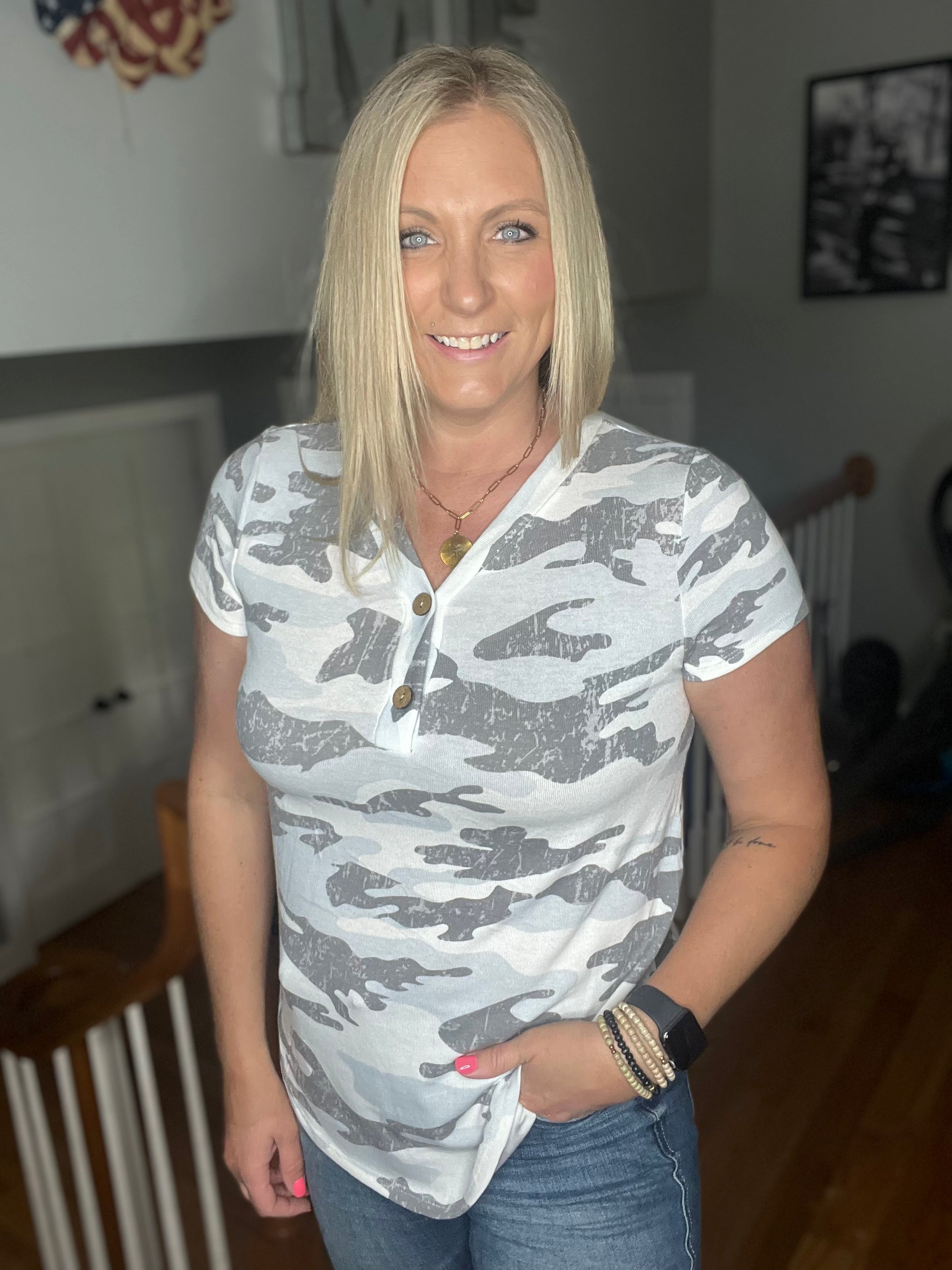 Everyone’s Looking Camo Top FINAL SALE