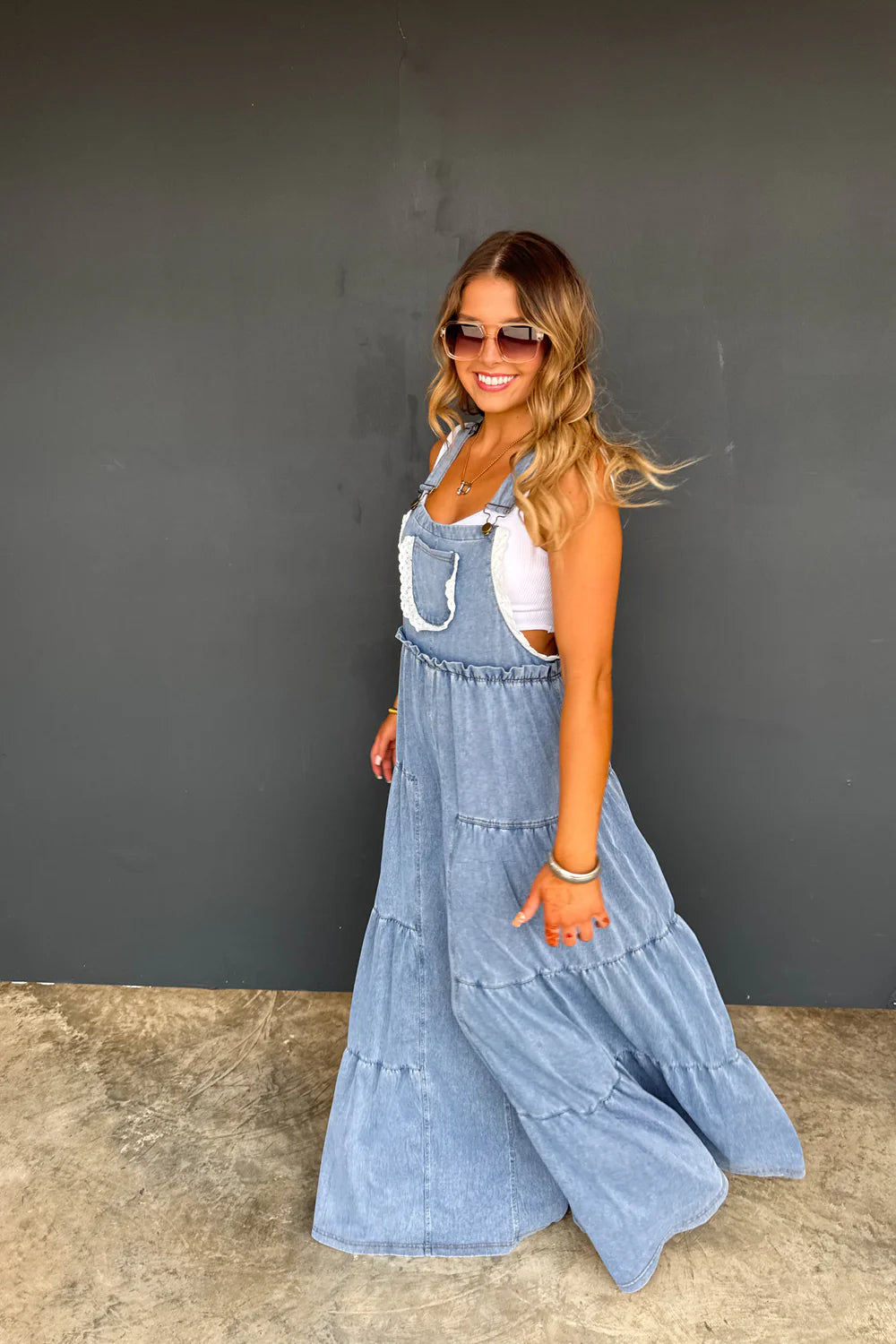 {Pre-Order} Boho & Lace Denim Overalls
