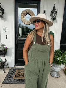 Karli Boho Overalls Olive