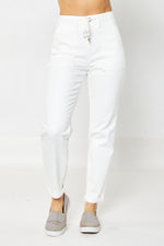 Load image into Gallery viewer, {Preorder:} Fresh Start Judy Blue Joggers In White
