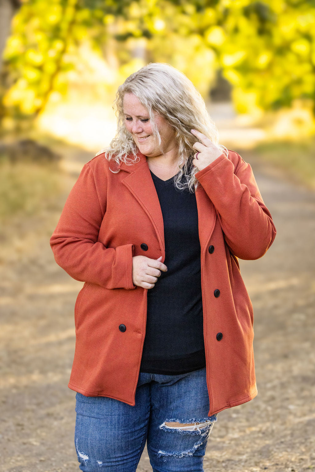 Scarlett Sweater Jacket - Pumpkin