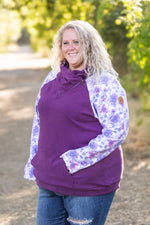 Load image into Gallery viewer, Zoey ZipCowl - Plum and Purple Floral
