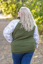 Load image into Gallery viewer, Zoey ZipCowl - Olive and Boho Floral
