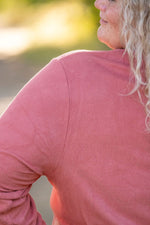 Load image into Gallery viewer, Brielle Henley Ribbed Long Sleeve - Terra Cotta
