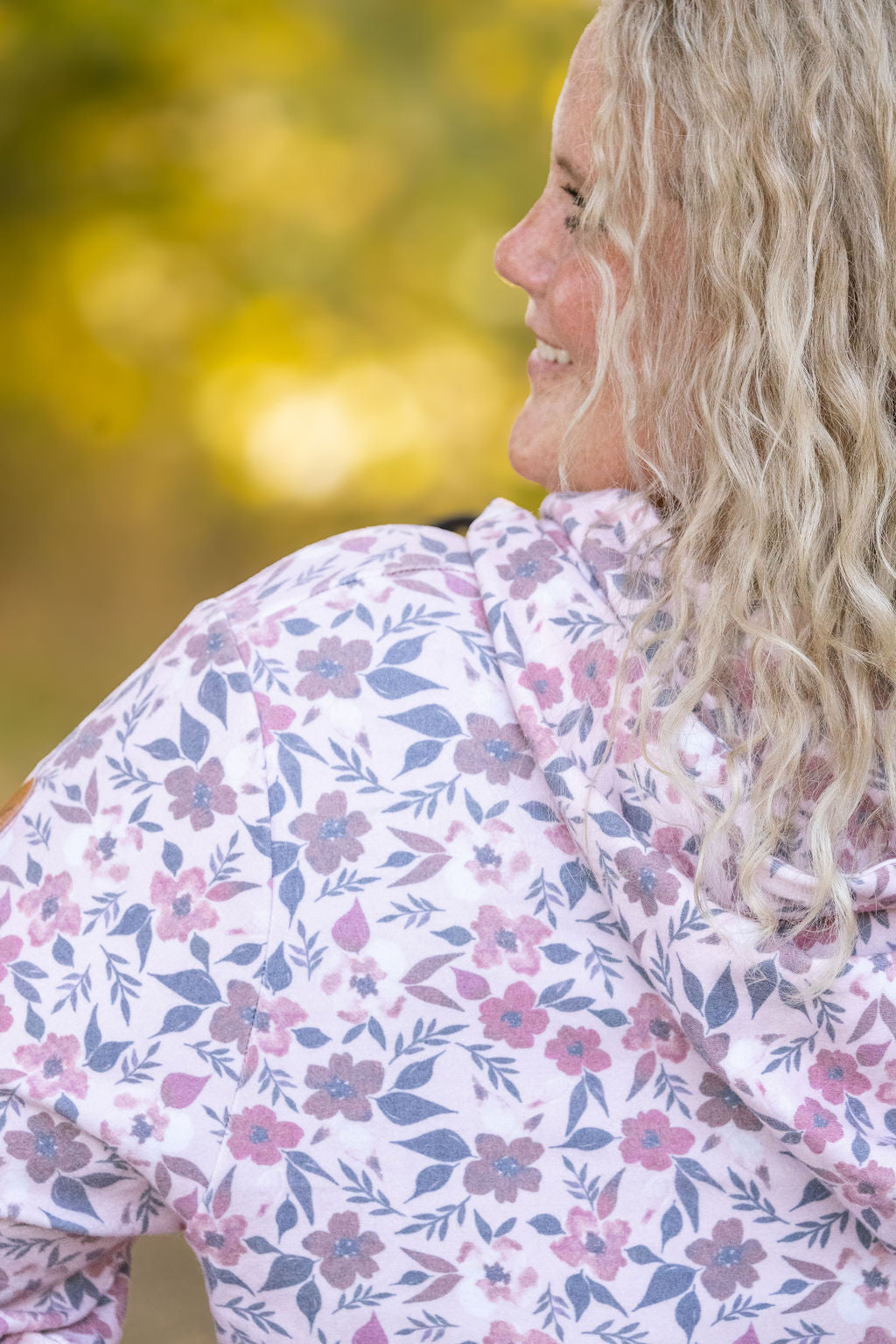 HalfZip Hoodie - Red Floral