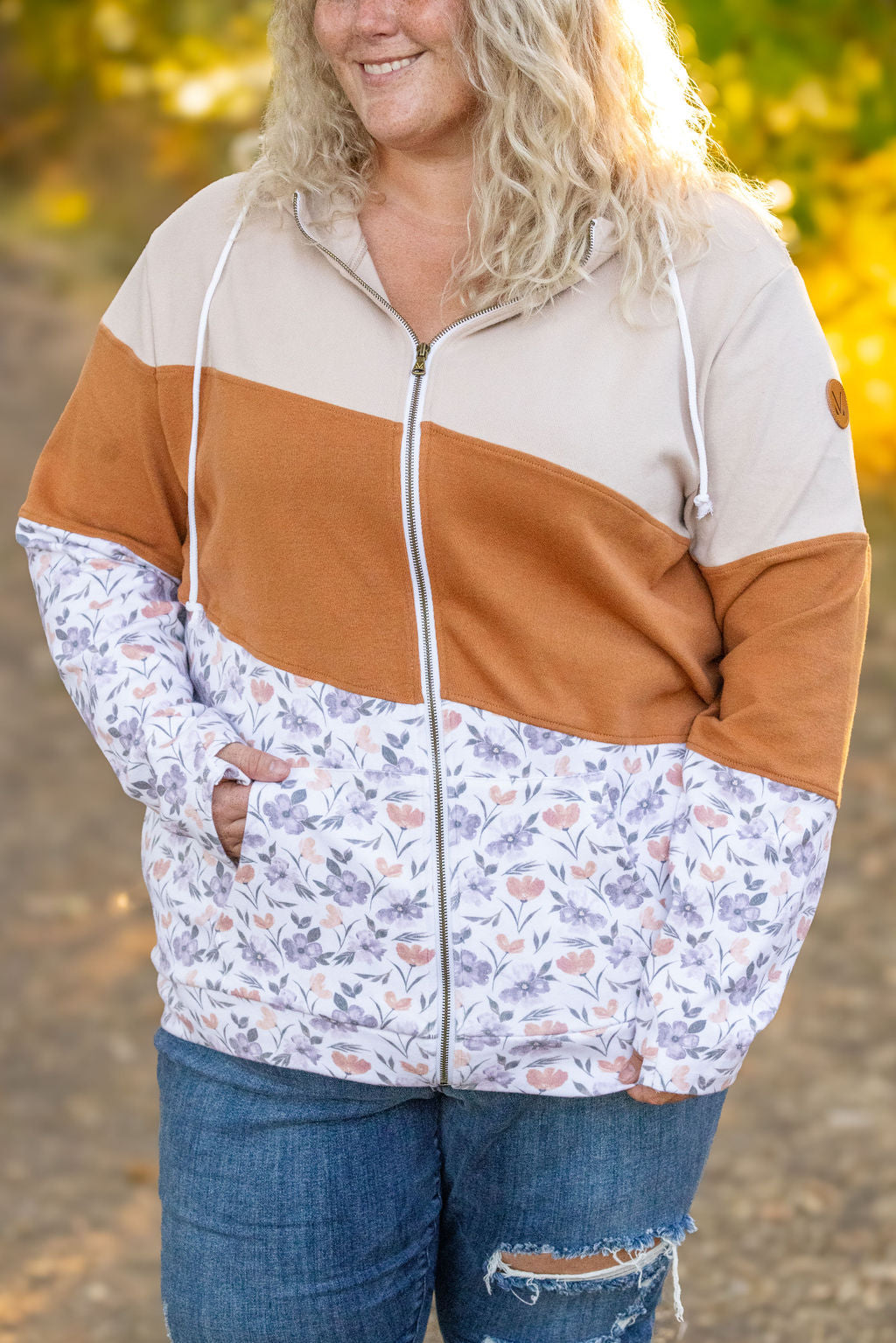 Colorblock Fullzip - Harvest Floral Mix