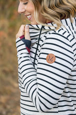 Load image into Gallery viewer, HalfZip Hoodie - Oatmeal Stripes and Buffalo Plaid
