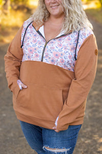 HalfZip Hoodie - Camel and Fall Floral Mix