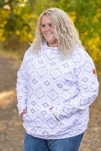 Ashley Hoodie - White Geometric