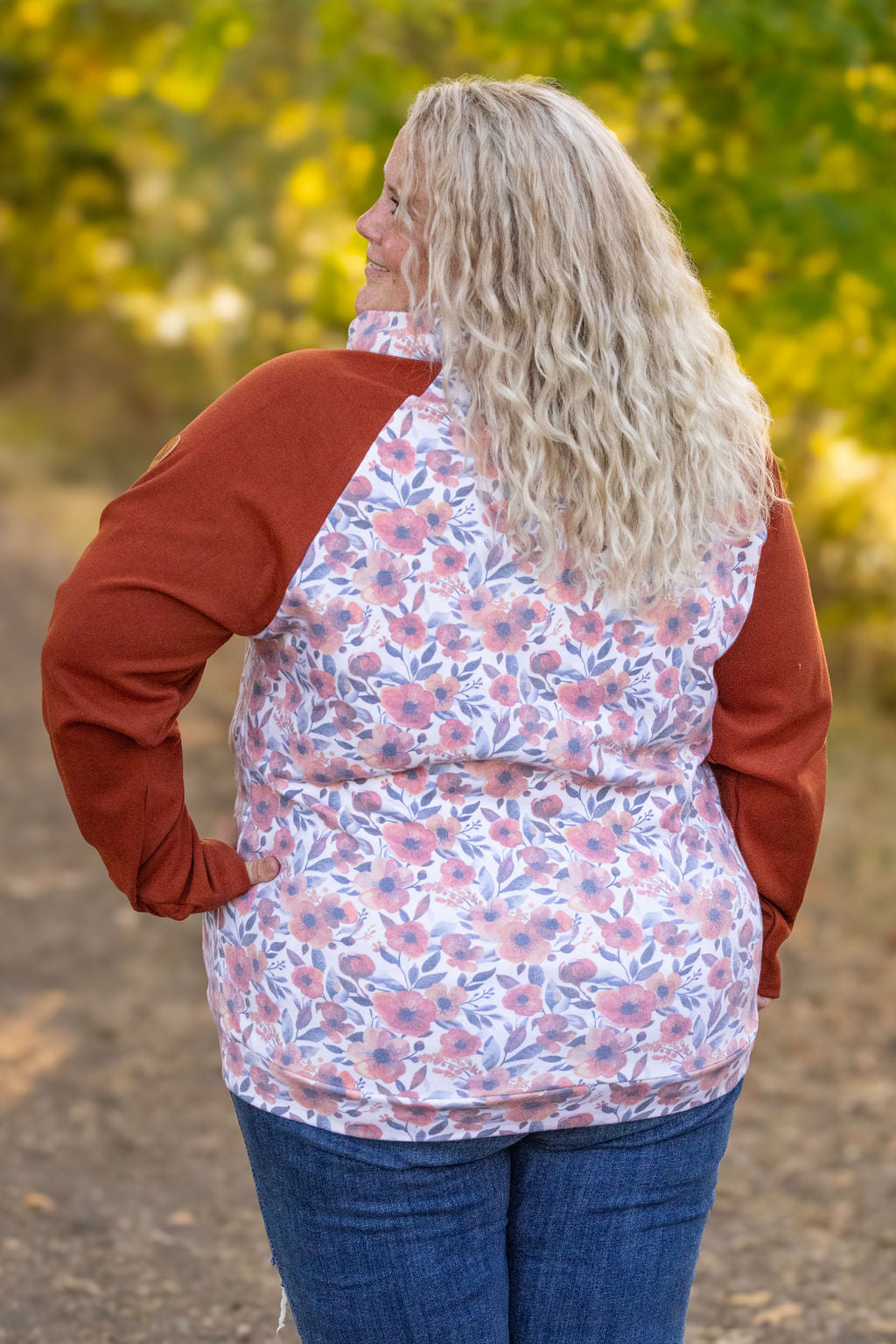 Zoey ZipCowl - Fall Floral and Rust