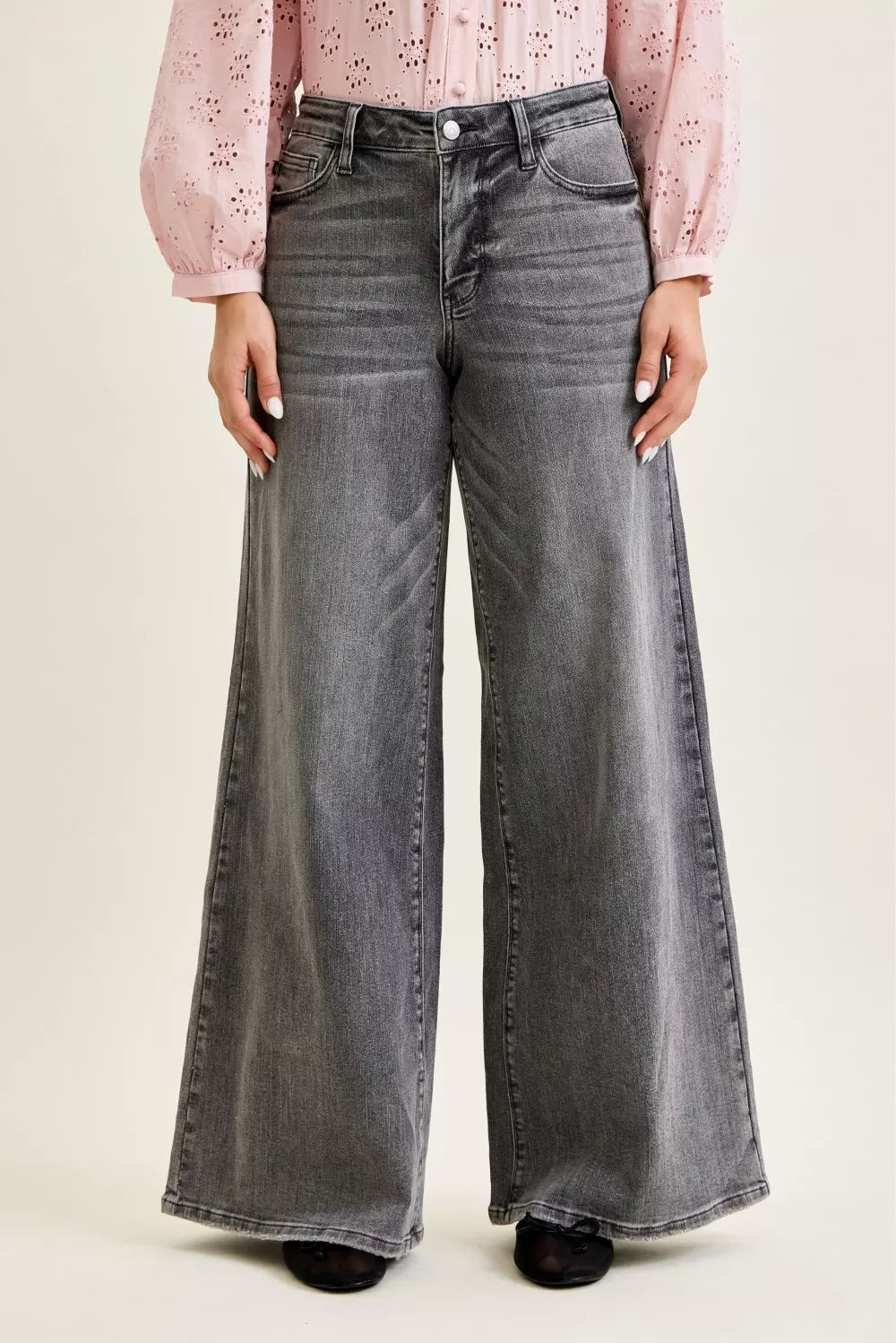 Silver Lining Palazzo Jeans by Judy Blue