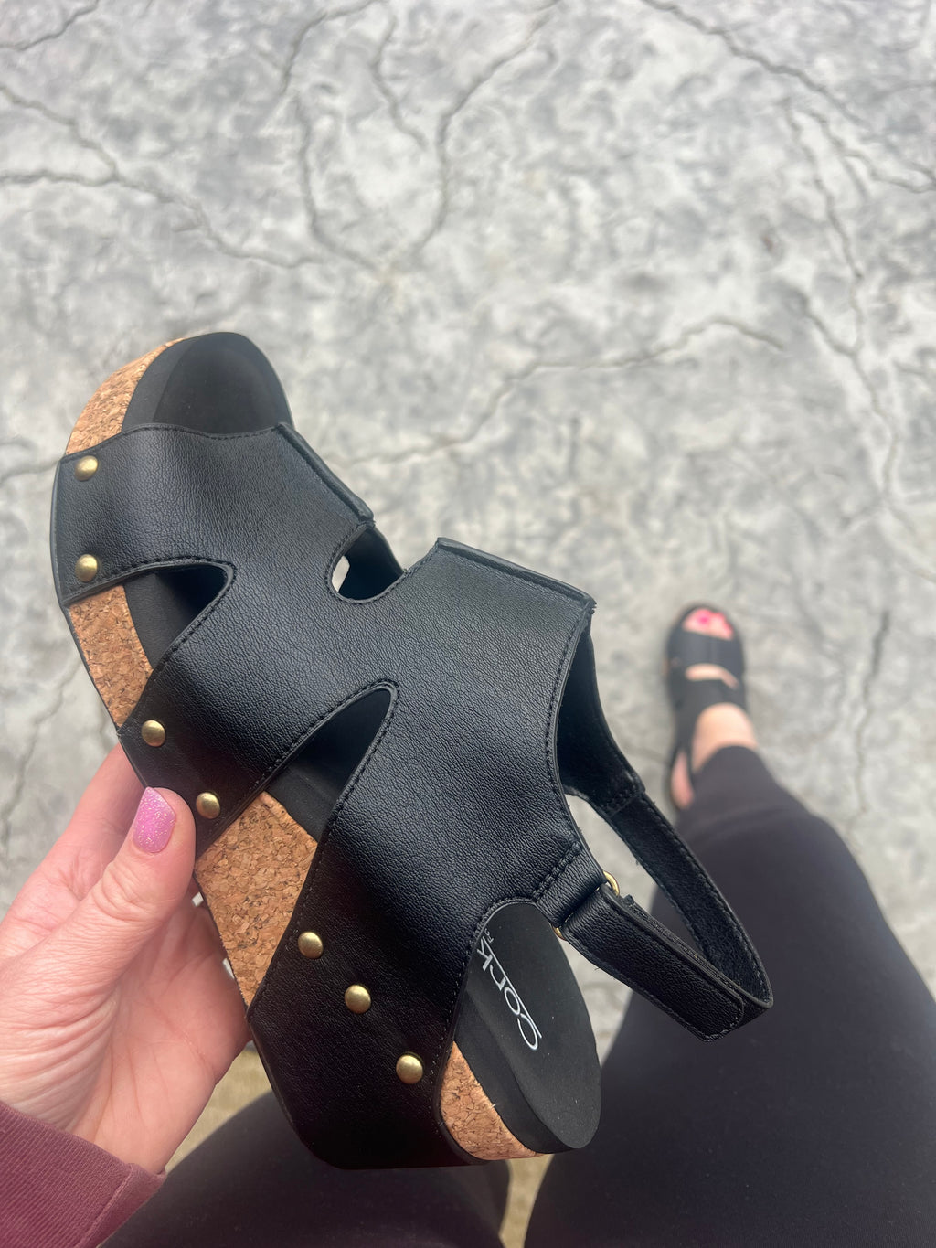 Corkys Cut it Out Sandals in Black FINAL SALE
