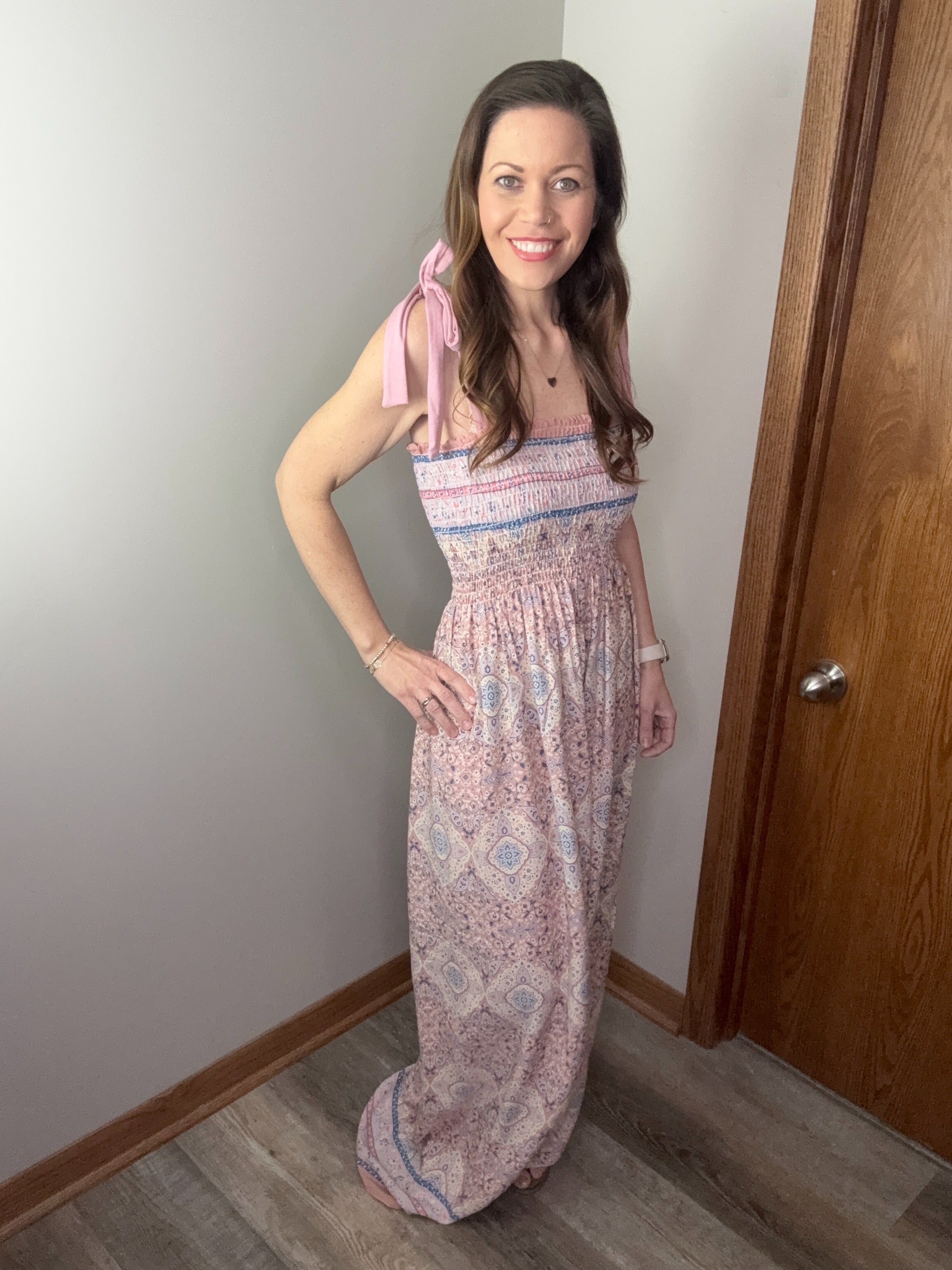 Desert Blush Smocked Maxi Dress