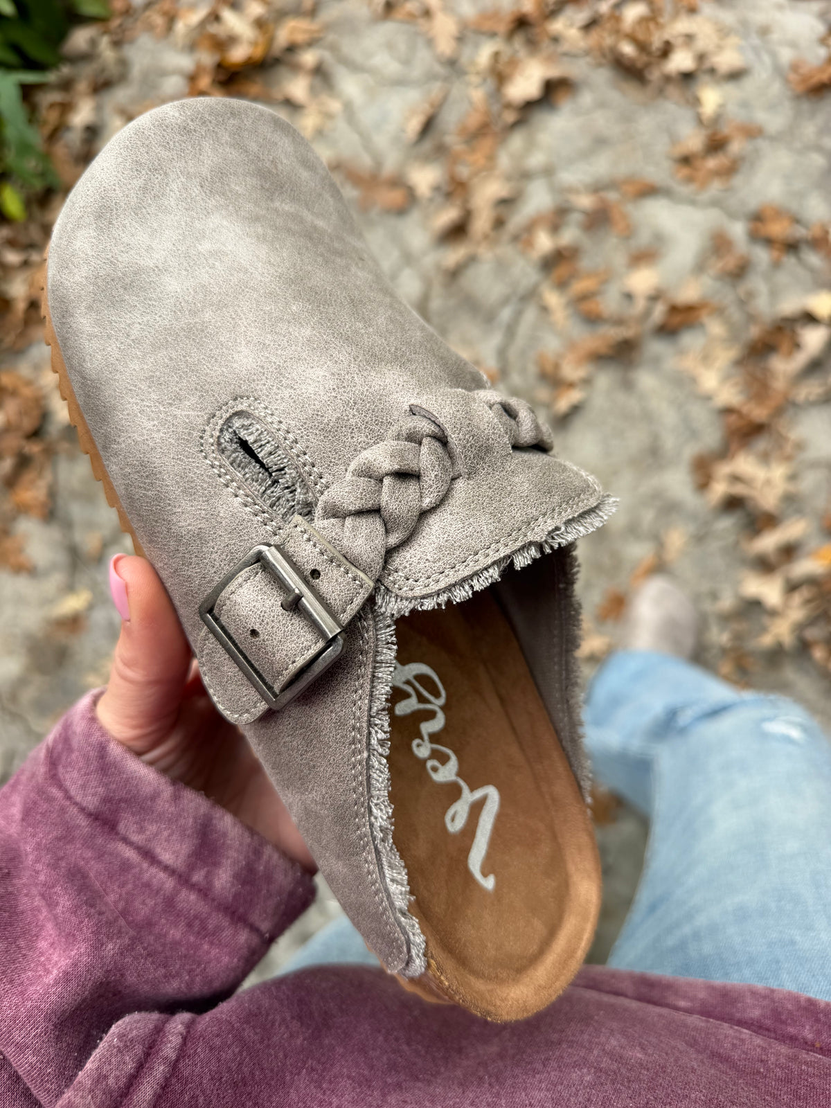 Very G Iris Braided Mule in Gray