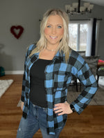 Load image into Gallery viewer, Call Me Plaid Button Up In Blue
