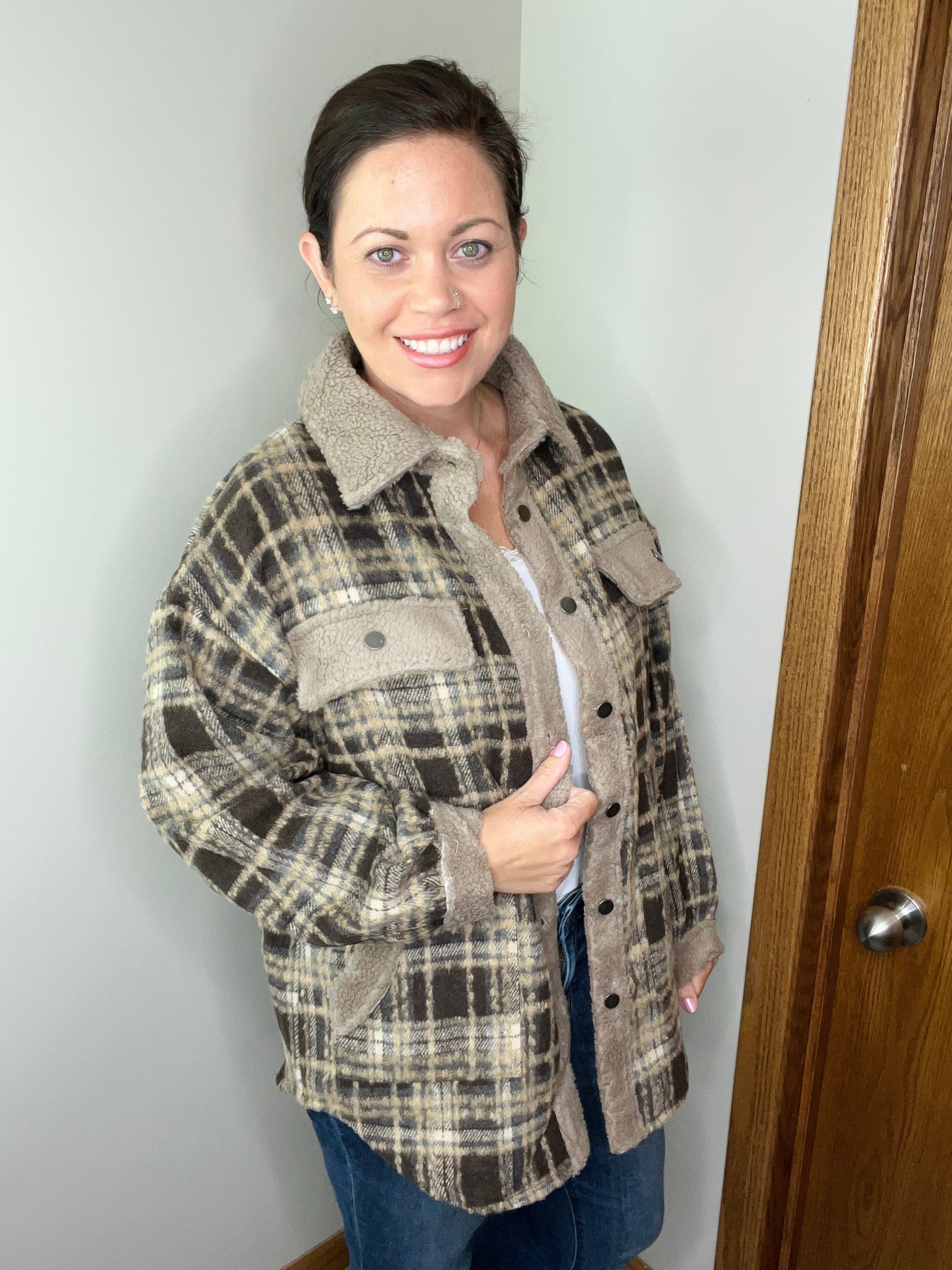 Huxley Plaid Jacket In Brown