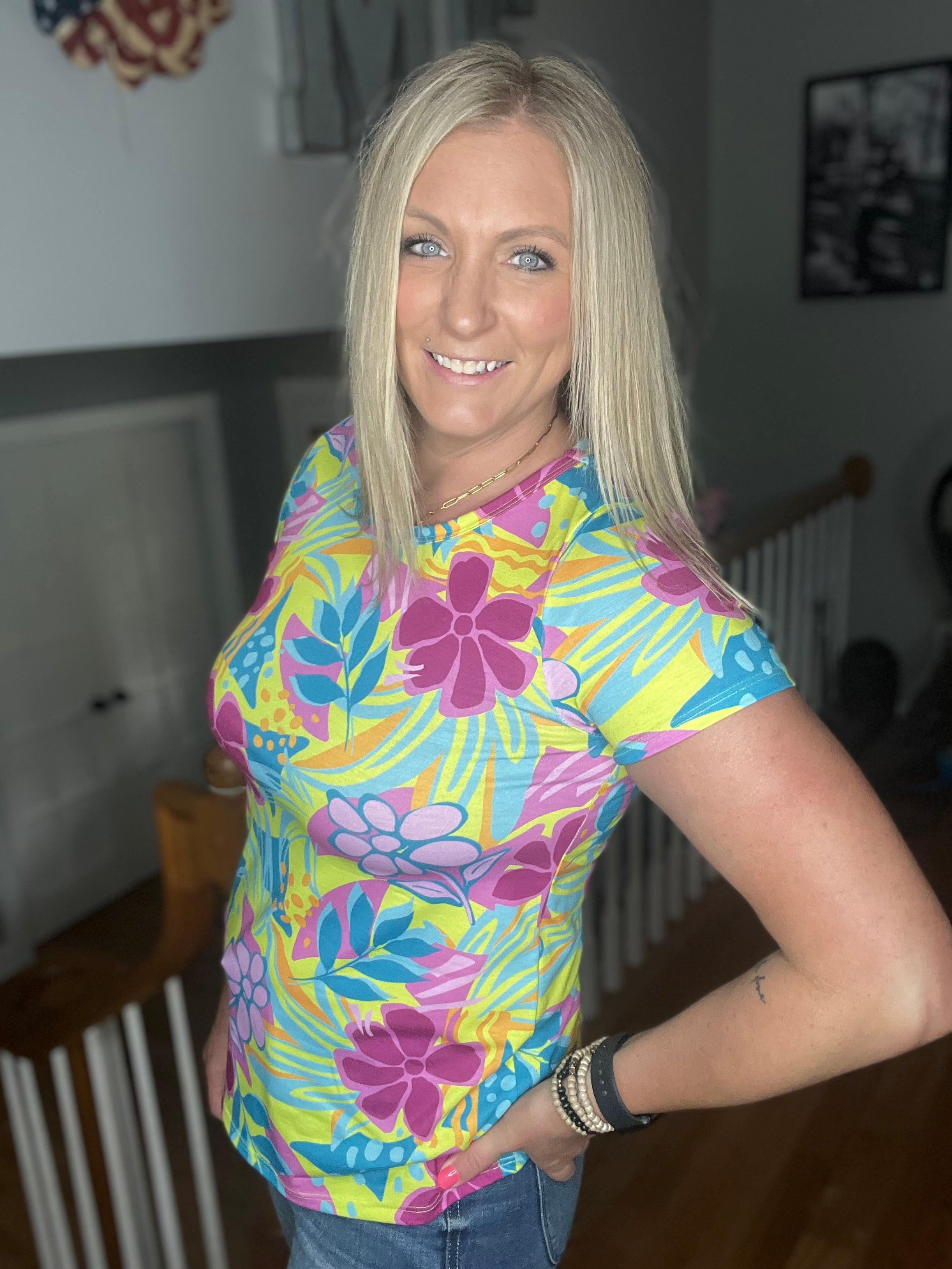 Tropical Pop Floral Tee FINAL SALE