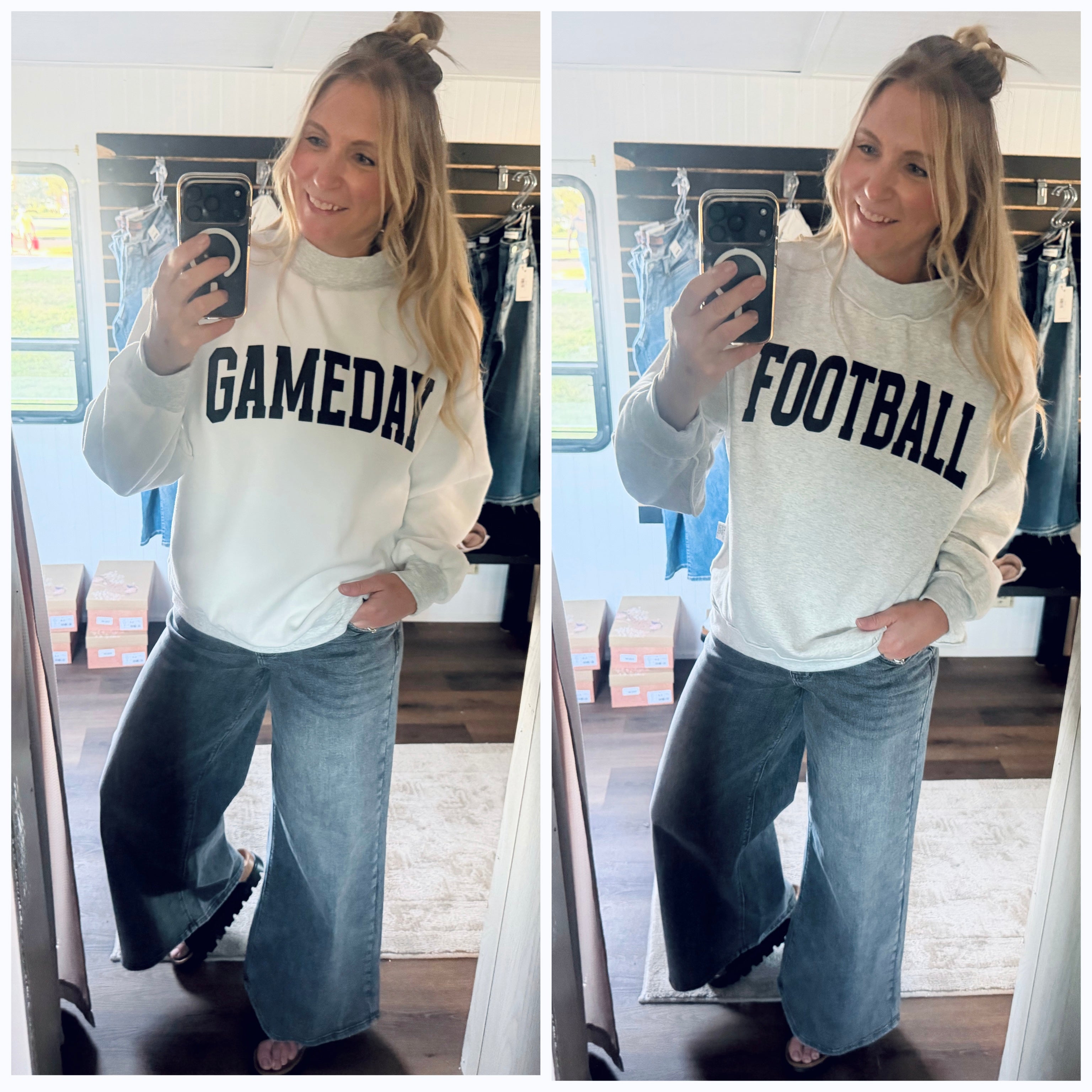 GAME DAY Reversible Mock Neck Sweatshirt
