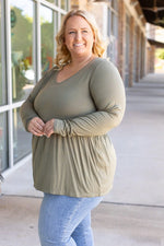 Load image into Gallery viewer, Long Sleeve Sarah Ruffle - Olive
