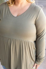 Load image into Gallery viewer, Long Sleeve Sarah Ruffle - Olive
