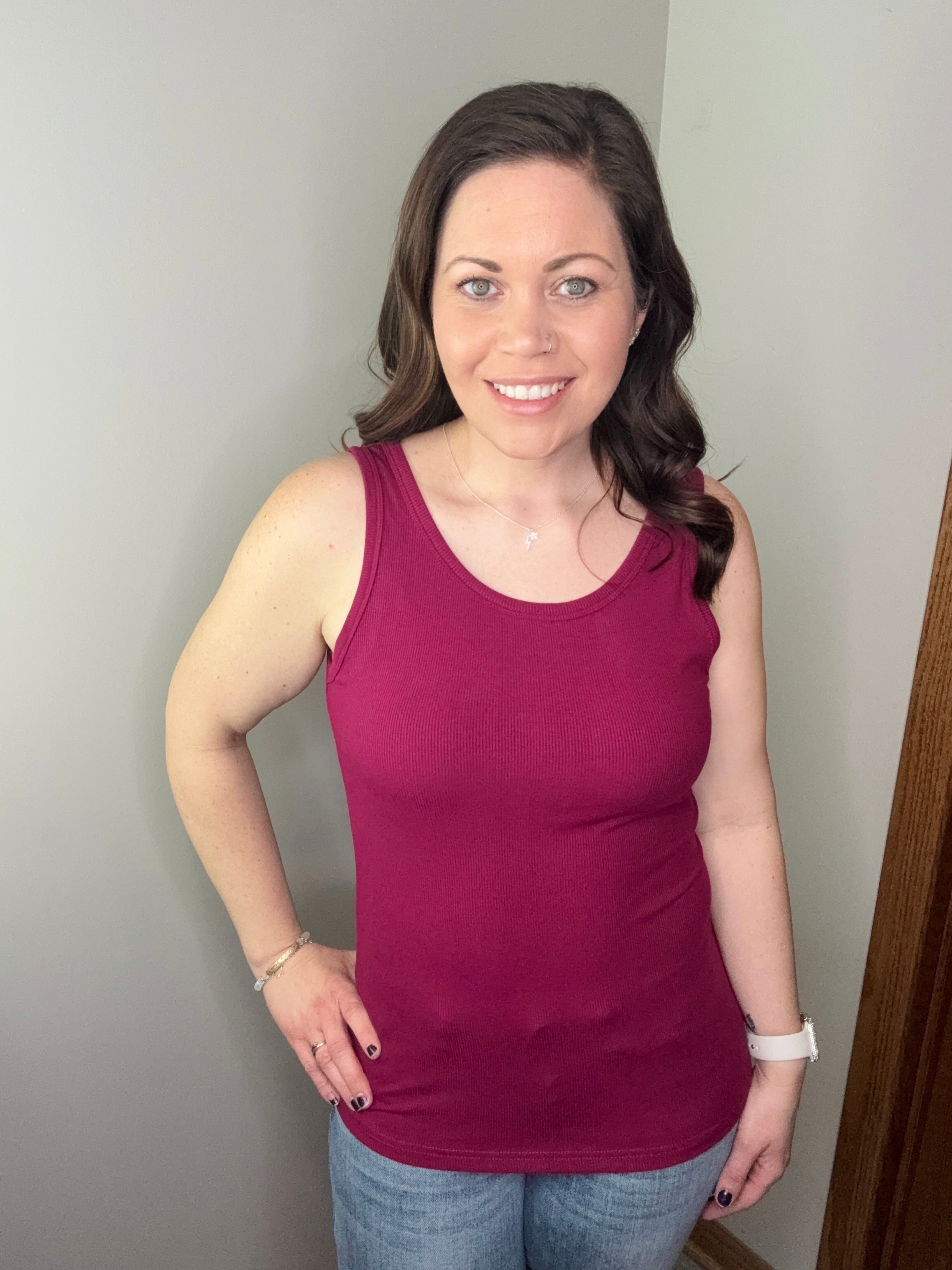 Hold Tight A Little Longer Tank in Wine FINAL SALE