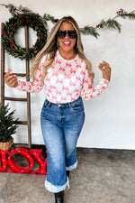 Load image into Gallery viewer, Christmas Dress It Up Mesh Top
