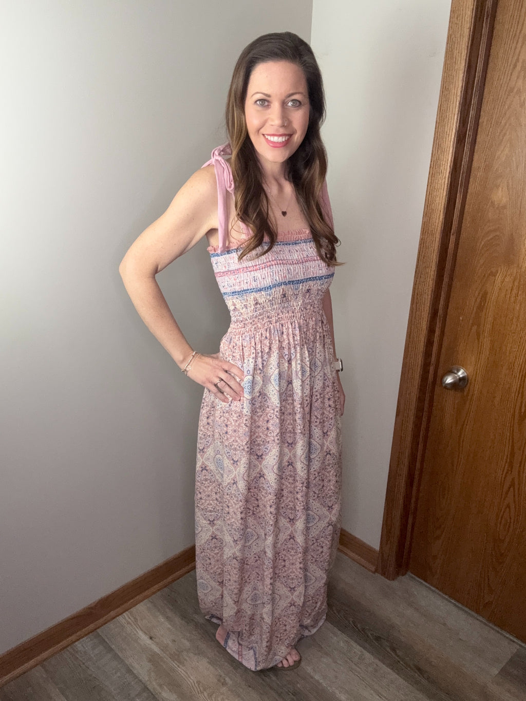Desert Blush Smocked Maxi Dress