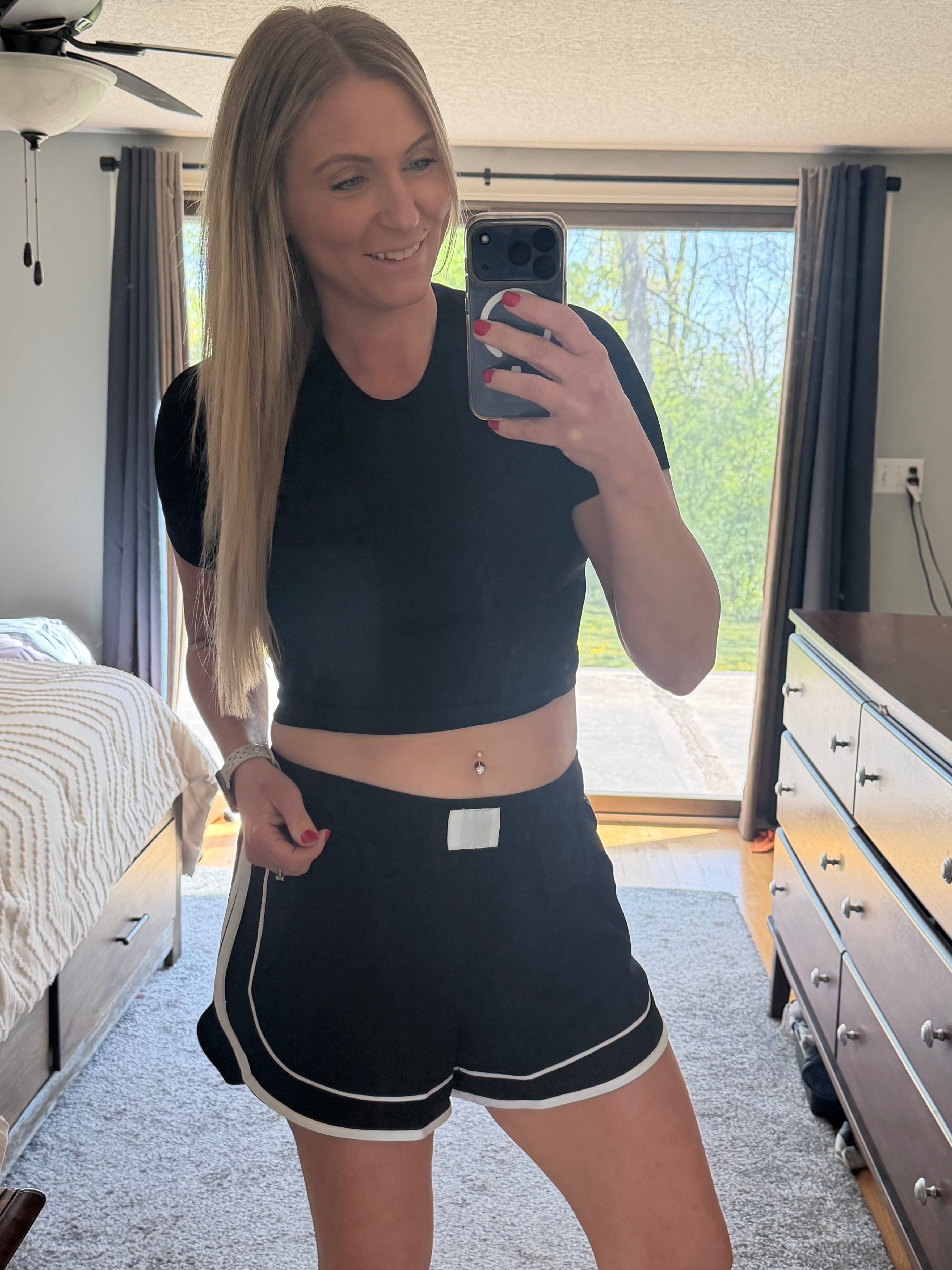Soft Wash Dolphin Shorts in Black