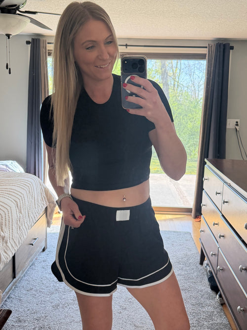 Soft Wash Dolphin Shorts in Black