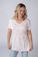 Load image into Gallery viewer, Sarah Ruffle Short Sleeve - Pretty in Pink Floral
