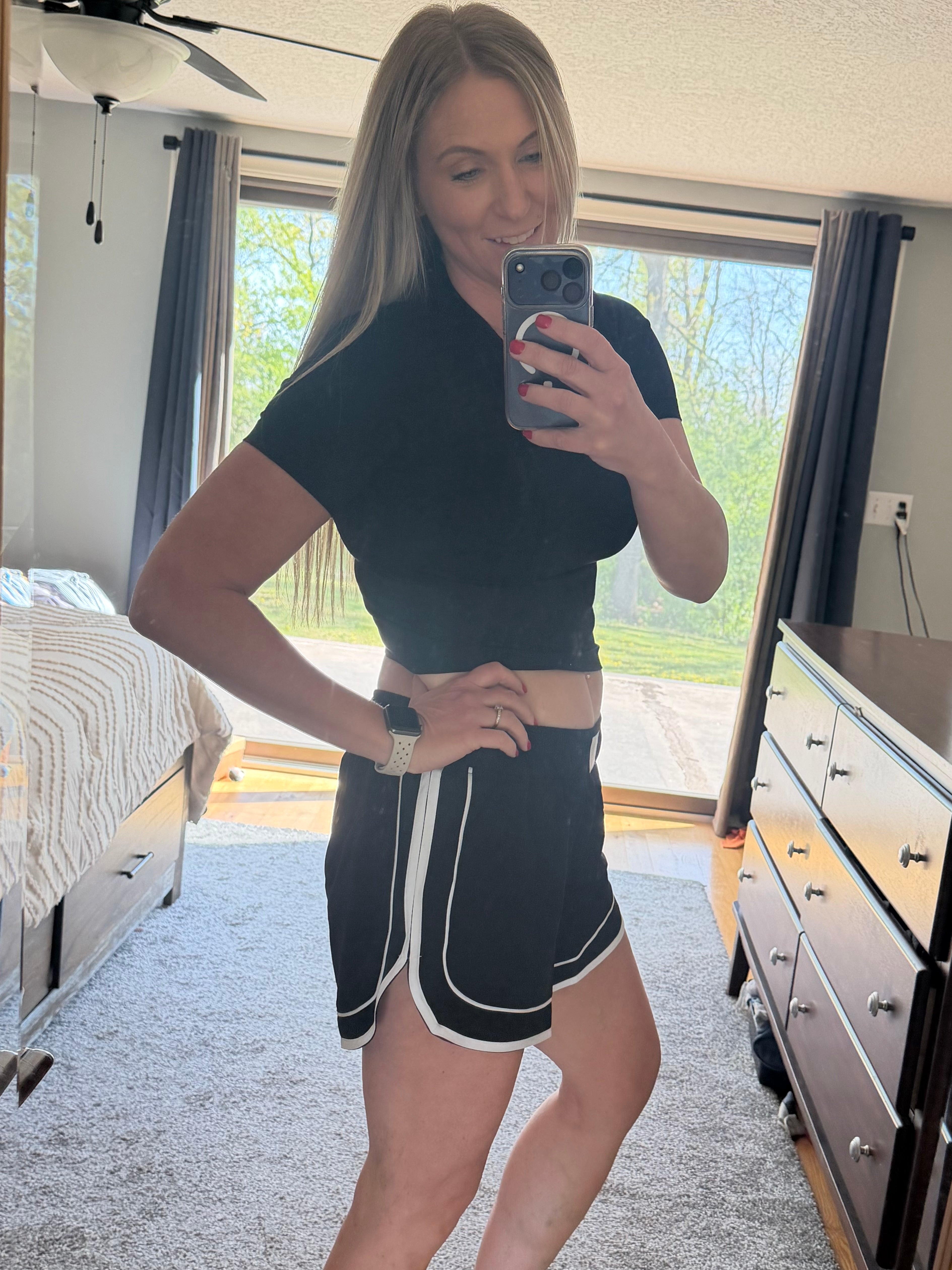 Soft Wash Dolphin Shorts in Black