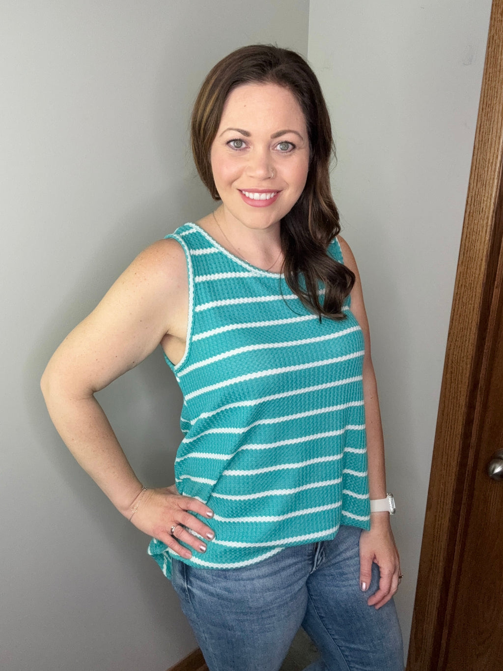 Think About It Tank In Teal FINAL SALE