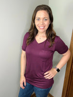 Load image into Gallery viewer, Sophie Pocket Tee - Burgundy
