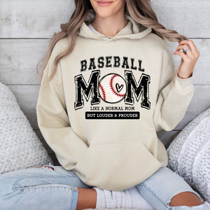 Baseball Mom Hoodie, Pullover, or Tee in Tan