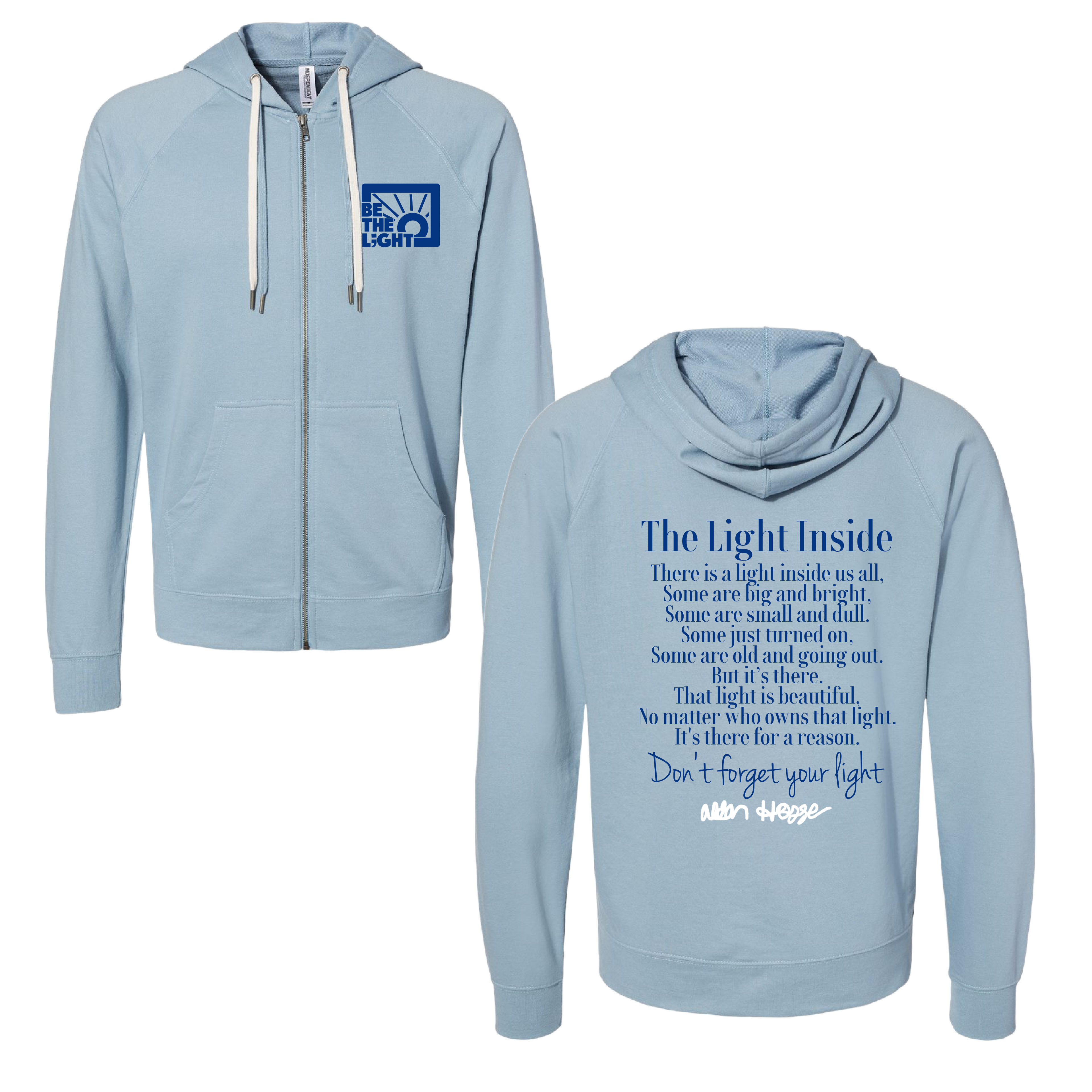 Be The Light Blue Mist Zip Up