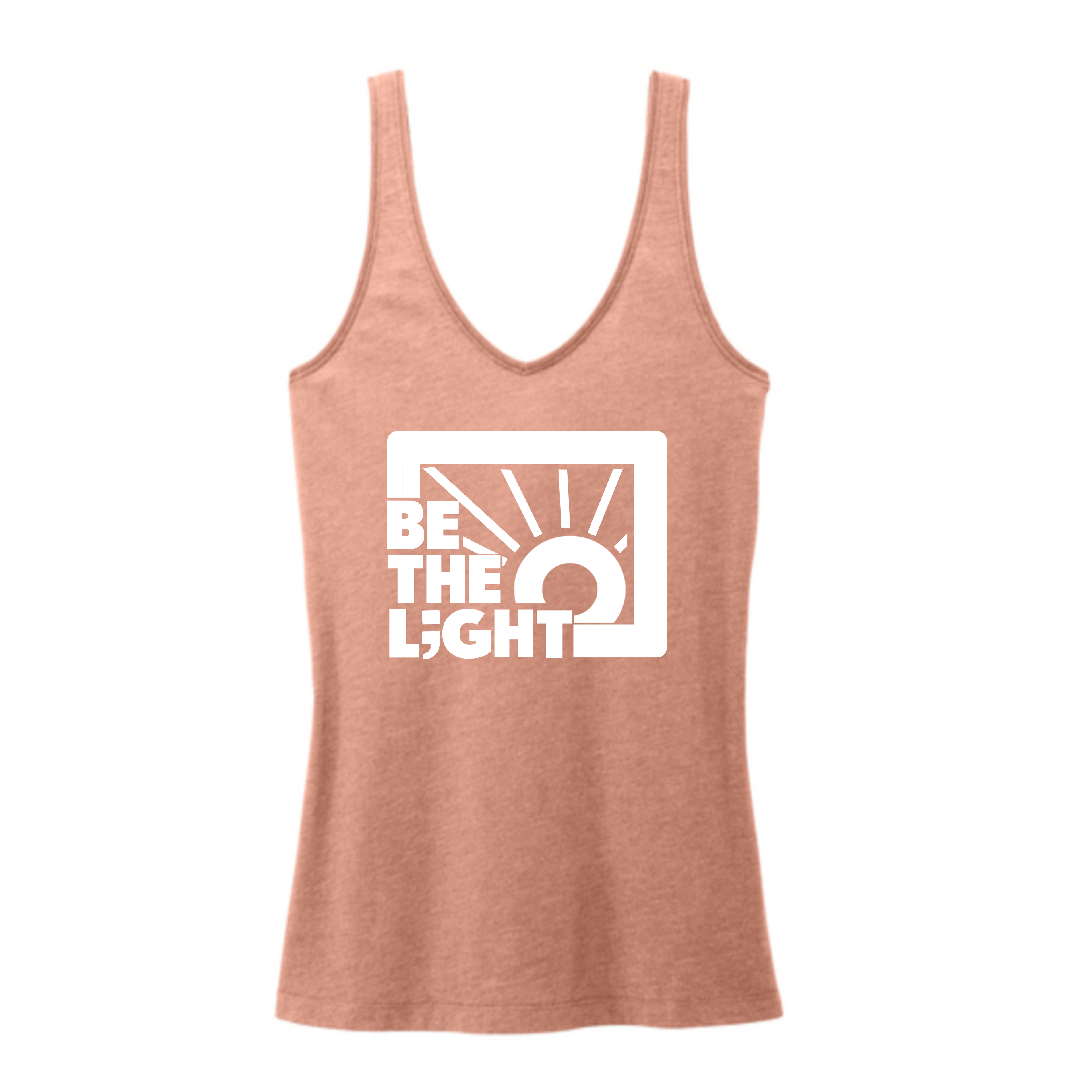 Be The Light V Neck Tank in Rose