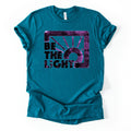 Be The Light Tee in Teal with Purple Ink