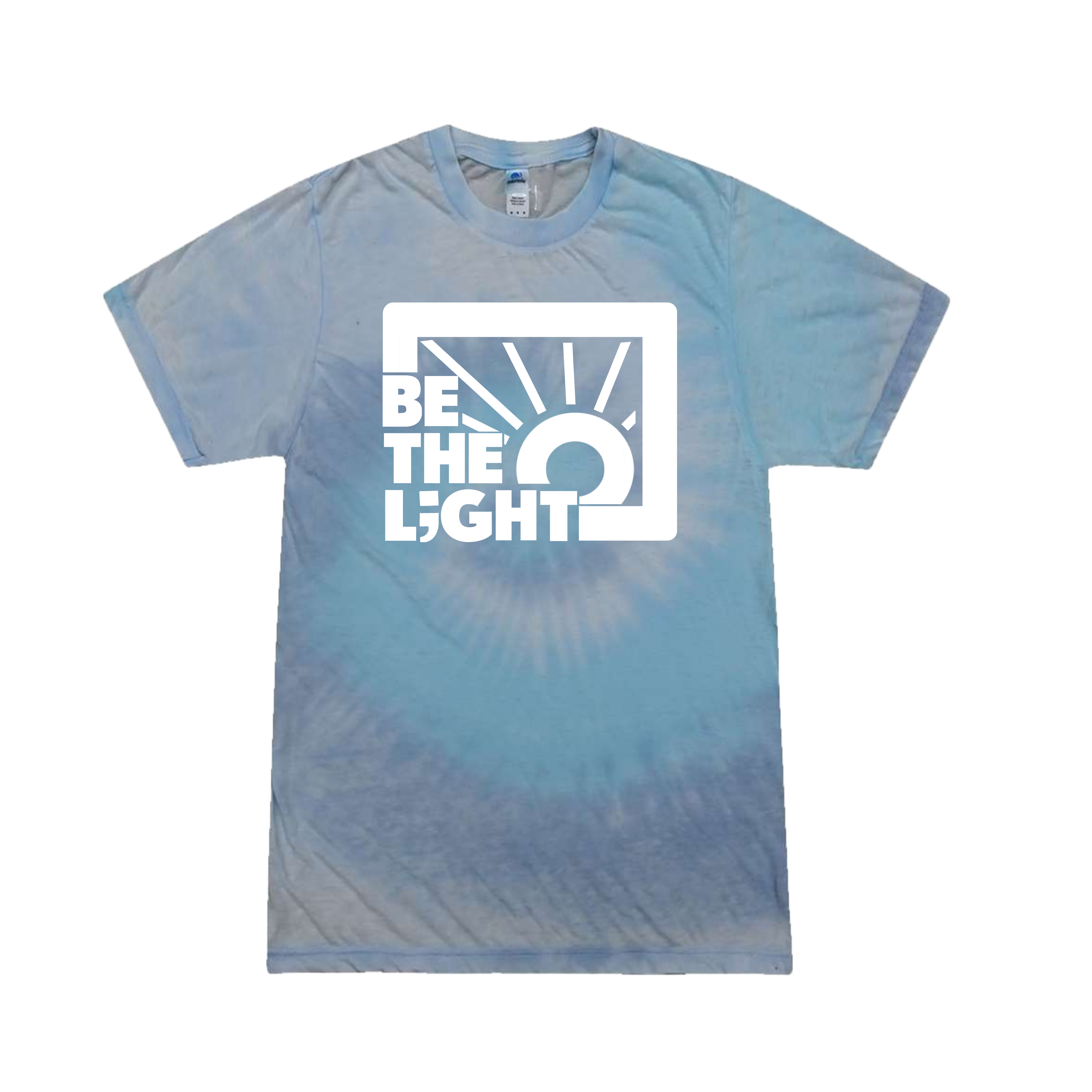 Be The Light Tee in Blue Tie Dye